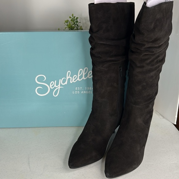 Seychelles Acquainted Slouch Boots Sz 8 Black Suede - Picture 10 of 12